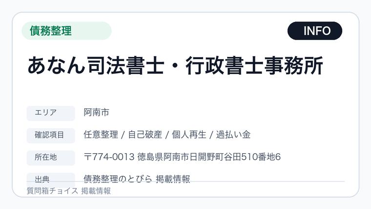 あなん司法書士・行政書士事務所の掲載画像