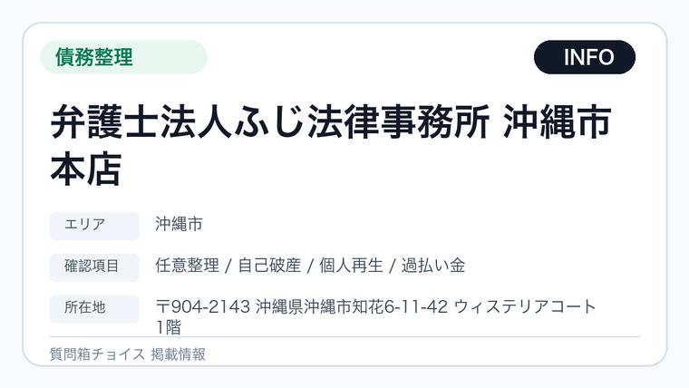 弁護士法人ふじ法律事務所 沖縄市本店の掲載画像